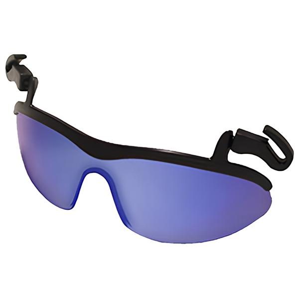 Brimz clip-on sunglasses in sapphire ice with blue lenses, perfect for fishing, baseball, and golf